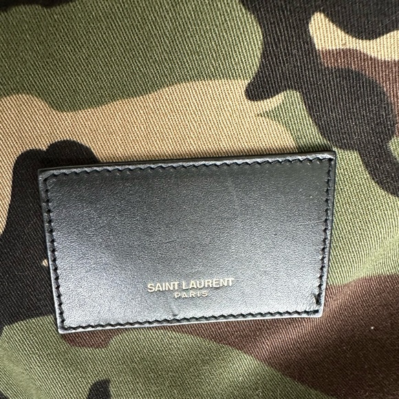Saint Laurent Utilitarian Camo Print Backpack Green Multi - Picture 3 of 11